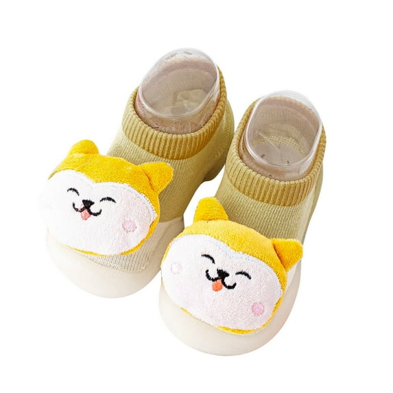 Rhuody 12-18 Months Baby Girl Shoes Summer And Autumn Dinosaur Puppy Pattern Children Mesh Floor Lightweight Shoes Yellow