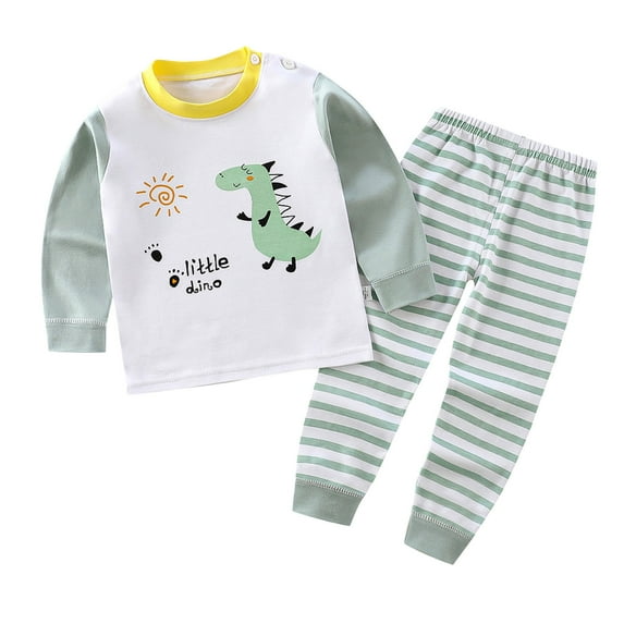 Rhuody 12-18 Months Winter Pajamas For Boys Kids Baby PjâS Long Sleeve Cartoon Tops Pants Sleepwear Pajamass Set 2Pcs Toddler Durable Outfits H