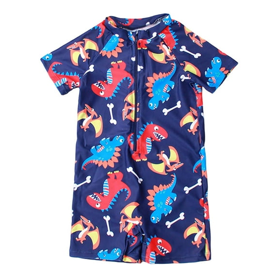 Rhuody 2-3 Years swimsuit For boy Elegant Print Zipper 1PC High Stretch Comfort Fit Kids Swimming Beach Play Red