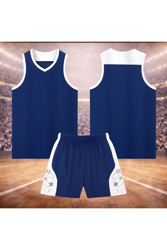 5-6 Years Outfits For Boys Crewneck Basketball Suit Solid Color Quick Dry Vest Tops Sport Bottoms Sleeveless Tracksuit For Practice And Competition Retro Clothing Bu1