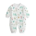 thumbnail image 1 of Rhuody 9-12 Months Baby Boy Clothes Long Sleeve Cartoon Prints Bodysuit Round Neck Relax Fit Romper Summer Light Weight Playsuit Mint Green, 1 of 3