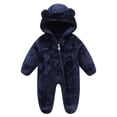 thumbnail image 1 of Rhuody Baby Boy Onesies 9-12 Months Long Sleeve Bodysuit Outfit Winter Warm Romper Jumpsuit Playwear For Toddler Handsome Simple Clothes Navy, 1 of 3