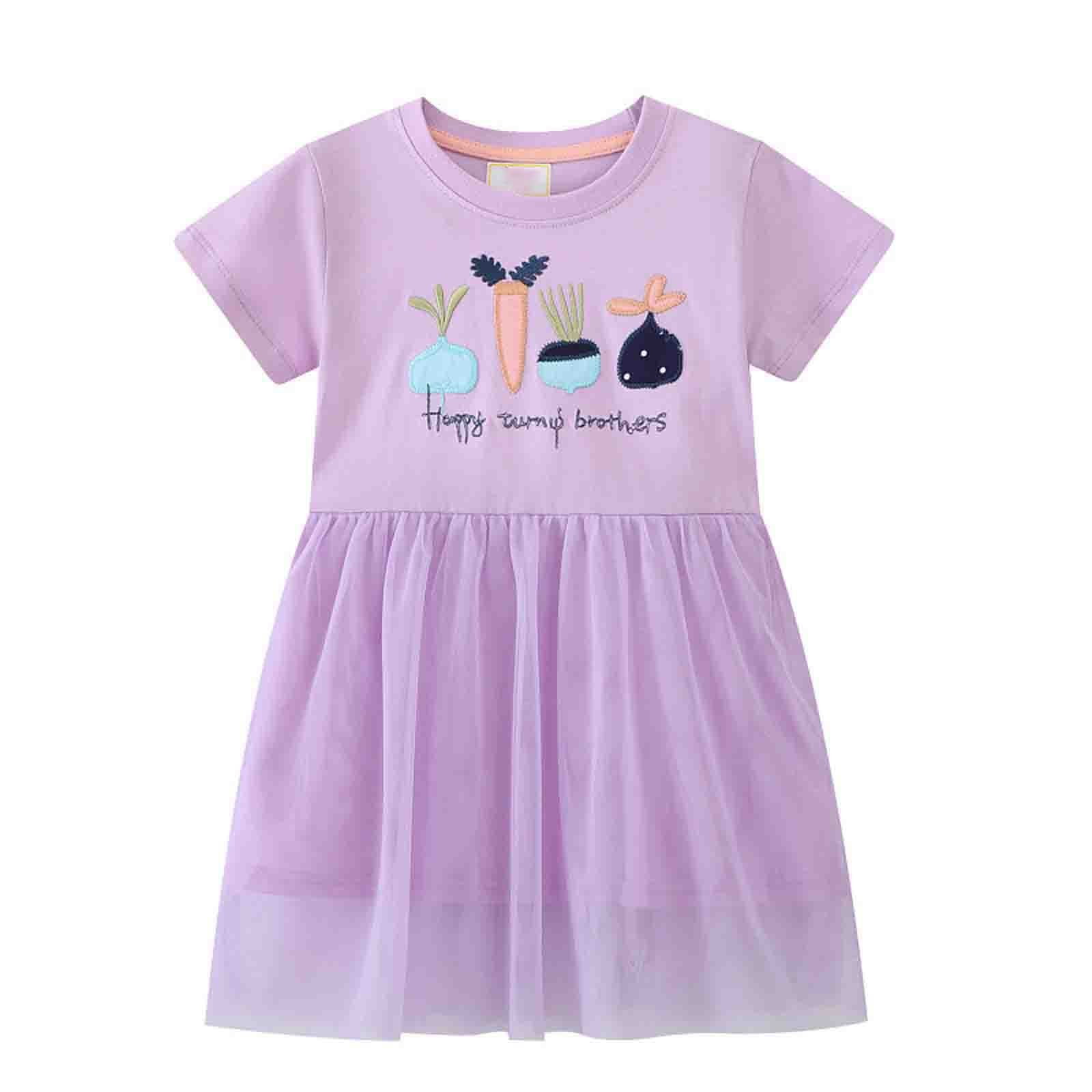 Rhuody Baby Clothes For Girls 1-2 Years Solid Color Sundress Round Neck Sleeveless Girls Dress Cute Fall Winter Trend Daily Wears Light Purple