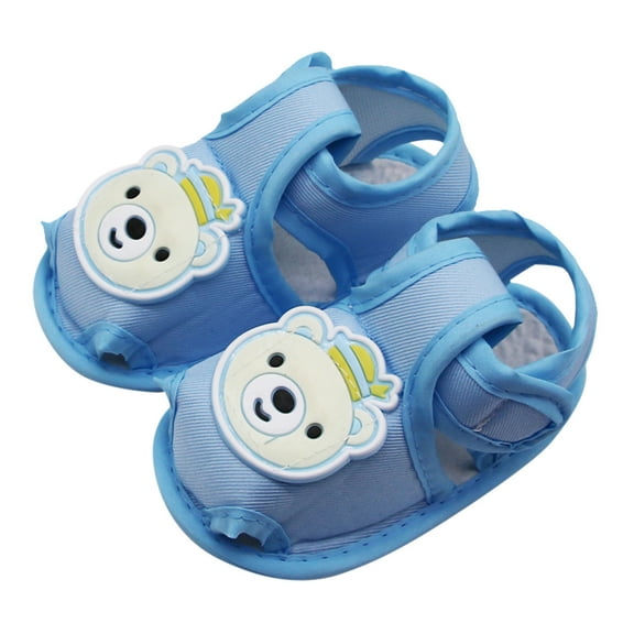 Rhuody Baby Shoes Girl Cartoon Nonslip Walking Boy Flat Dresses Shoes Cute Daily Wear Blue 0-3 Months