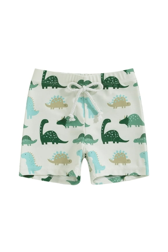 Baby Swimsuit Boys 0-6 Months Cartoon Graphic Bathing Suit Toddler Knee Length Elastic Waist Swim Trunks Lightweight Boy'S Clothes Beige