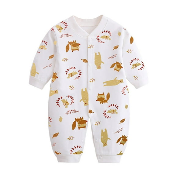 Rhuody Boy Onesies 0-3 Months Long Sleeve Bodysuit Boy Girl Crewneck Romper Solid Color Jumpsuit Retro Simple Clothes Orange