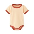 thumbnail image 1 of Rhuody Boy Onesies 9-12 Months Short Sleeve Bodysuits Crewneck Soolid Color Romper Lovely Simple Wear Beige, 1 of 4