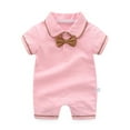 thumbnail image 1 of Rhuody Boy Onesies Crewneck Newborn Baby Bow Short Sleeve Outsie Bodysuit Banquet Wedding Jumpsuit Comfortable Wear A 6-9 Months, 1 of 7