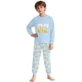 thumbnail image 1 of Rhuody Boy Pajamas Long Sleeve Top And Pants Sleepwear Graphic Printed Crewneck 2Pieces Pj'S Set Trend Outfits Light Blue 9-10 Years, 1 of 4