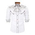 thumbnail image 1 of Rhuody Boy Summer Tops Western Cow Print Shirt Long Sleeve Button Down Top For Children And Youth Crewneck Blouse Casual Wear White 12-13 Years, 1 of 4