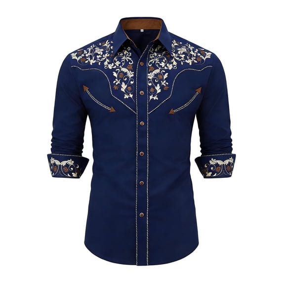 Rhuody Boy Summer Tops Western Cow Print Shirt Long Sleeve Button Down Top For Children And Youth Crewneck Blouse Simple Clothing Blue 10-11 Years
