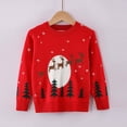 thumbnail image 1 of Rhuody Boy Sweaters Christmas Long Sleeve Cartoon Graphic Top Round Neck Sweaters Simple Daily Wear 9-10 Years Red, 1 of 2