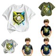 thumbnail image 1 of Rhuody Boy Tops Short Sleeve Cartoon Pattern Crewneck Tee 8-9 Years White, 1 of 5