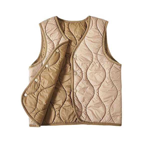 Rhuody Boy Winter Coats Girls Down Vest Insulated Winter Wear Sleeveless Jacket Lightweight Warm Layer Cute Outerwear Coffee 15-16 Years
