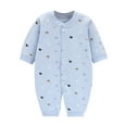 thumbnail image 1 of Rhuody Boy Winter Onesies 0-3 Months Long Sleeve Jumpsuit Boy Girl Crewneck Cartoon Prints Romper Classic Soft Clothings Blue, 1 of 3