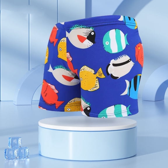 Rhuody Boy's Swim Trunks Beach Bathing Suit Toddler Swimsuit Swimwear Adorable Beach Wear Blue 3-6 Years