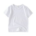 thumbnail image 1 of Rhuody Boys Clothes 6-7 Years Spring Short Sleeve Round Neck T Shirt Solid Color Adorable Tops Comfortable Daily Wear White, 1 of 9