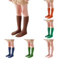 thumbnail image 1 of Rhuody Boys Girls Socks Kids Unisex Solid Color Casual Crew Toddler Dress Sock Slouch Socks Coffee, 1 of 5