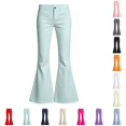 thumbnail image 1 of Rhuody Child Girls Trousers 7-8 Years High Waist Straight Leg Flare Trousers Solid Color Slacks Classic Bottoms Light Green, 1 of 6