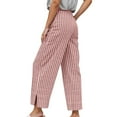thumbnail image 1 of Rhuody Comfy Pants Women Stylish Striped Loose Fit High Waist Nine Inch Straight Leg Trousers Soft Clothing Wine Xl, 1 of 4