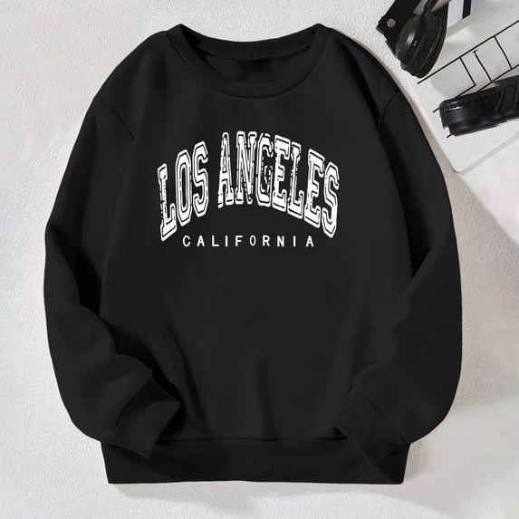 Rhuody Fall Sweatshirts For Girls Long Sleeve Oversized Cartoon Prints Lightweight Pullover Sweatshirt Fashion Infant Wear 3-4 Years Black