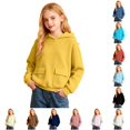 thumbnail image 1 of Rhuody Fall Winter Sweatshirts For Girls Long Sleeve Round Neck Graphic Prints Pullover Hoodies With Pockets Classic Clothing 9-10 Years Yellow, 1 of 6