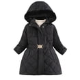 thumbnail image 1 of Rhuody Girl Coats 3-4 Years Winter Coat Hooded Jacket Wear Thicken Windproof Zipper Warm Outwear Long Sleeve Tops Retro Outerwear Black, 1 of 7