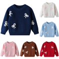 thumbnail image 1 of Rhuody Girl'S Sweater Crewneck Sweaters Long Sleeve Cartoon Graphic Top Basic Winter Wear 3-4 Years Bu1, 1 of 7