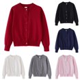 thumbnail image 1 of Rhuody Girl'S Sweater Long Sleeve Button Cartoon Prints Cardigan Round Neck Top Basic Winter Clothing 7-8 Years Red, 1 of 4