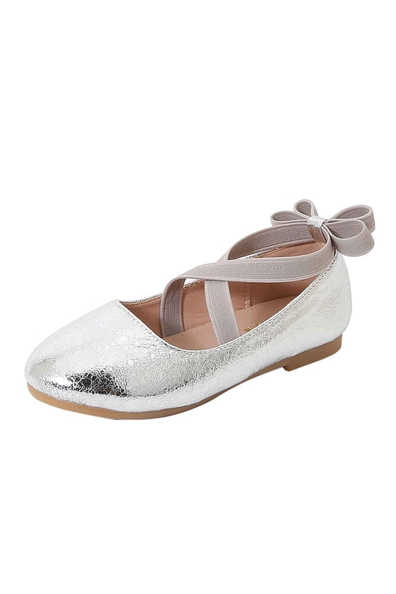 Girl Sneakers 3-3.5 Years Ballet Flats Wedding Party Split Sole Dance Shoes Lovely Shoes Silver