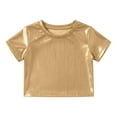 thumbnail image 1 of Rhuody Girl Spring T Shirts Short Sleeve Blouse Sequins T Shirt O Neck Tops Adorable Playsuit Gold 9-10 Years, 1 of 4