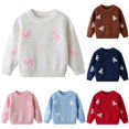 thumbnail image 1 of Rhuody Girl Sweaters Crewneck Sweaters Long Sleeve Cartoon Graphic Top Charm Daily Wear 6-7 Years White, 1 of 6
