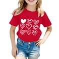 thumbnail image 1 of Rhuody Girl T Shirts Valentine'S Day Short Sleeve Blouse Heart Graphic T Shirt Round Neck Relax Fit Tops Adorable Simple clothes Red 3-4 Years, 1 of 3