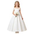 thumbnail image 1 of Rhuody Girls Dress Elegant Strapless Shoulder Formal Gown Sleeveless Flower Girl Dress Leisure Clothing, 1 of 9