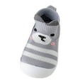 thumbnail image 1 of Rhuody Girls Dress Shoes Cartoon Animal Walking Knitted Sole Non Slip And Drop Proof Shoes Relax Fit Shoes 9-12 Months Grey, 1 of 8