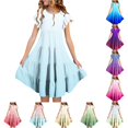 thumbnail image 1 of Rhuody Girls Dress Summer Sleeveless O Neck Gradient Flowy Dresses Durable Wear, 1 of 5