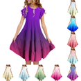 thumbnail image 1 of Rhuody Girls Dress Summer Sleeveless O Neck Gradient Flowy Dresses Fashion Playsuit, 1 of 5