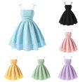 thumbnail image 1 of Rhuody Girls Dresses Sleeveless Spaghetti Strap Party Dress Summer Casual Formal Wear For Kids Durable Wear, 1 of 6