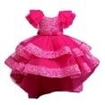 thumbnail image 1 of Rhuody Girls Fall Dress Sleeveless Children'S Mesh Dress Dress Stylish Little Girl Dress Adorable Classic Daily Wear Hot Pink 7-8 Years, 1 of 5