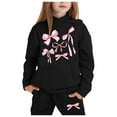 thumbnail image 1 of Rhuody Girls Outfits Child Long Sleeve Solid Hoodie Pullover Tops Pants Kids Sweat Suit Black 2-3 Years, 1 of 4