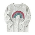 thumbnail image 1 of Rhuody Girls Sweatshirt Rainbow Print Pullover Top For Daily Wear And Outdoor Activities Long Sleeve Sweatshirt Warmth Clothings Grey 6-7 Years, 1 of 8