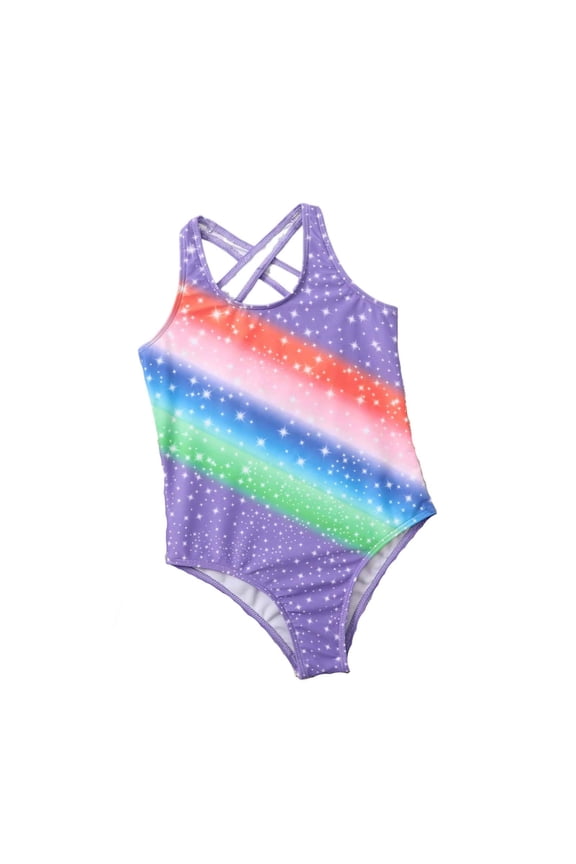 Girls Swimsuit 11-12 Years Sleeveless One Piece Swimwear With Removable Bra Pads And Upf 50 Sun Comfortable Bathing Suit Purple