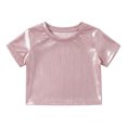 thumbnail image 1 of Rhuody Girls T Shirts Short Sleeve Blouse Sequins T Shirt O Neck Tops Lovely Tee Clothes Pink 11-12 Years, 1 of 4