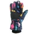thumbnail image 1 of Rhuody Gloves For Boys Girls Winter Outdoor Kids Snow Skating Snowboarding Windproof Warm Ski Camouflage Gloves Soft Simple Style Daily Wear Navy L, 1 of 7