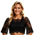 thumbnail image 1 of Rhuody Going Out Tops For Women Short Sleeve Oktoberfest Crop Top Round Neck Regular Fit Solid Color Casual Tops Casual Women'S Clothing Black, 1 of 9