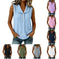 thumbnail image 1 of Rhuody Going Out Tops For Women Sleeveless Button Front Shirt For Summer Slouchy Crewneck Tank Tops Womens Clothes Bu1, 1 of 9