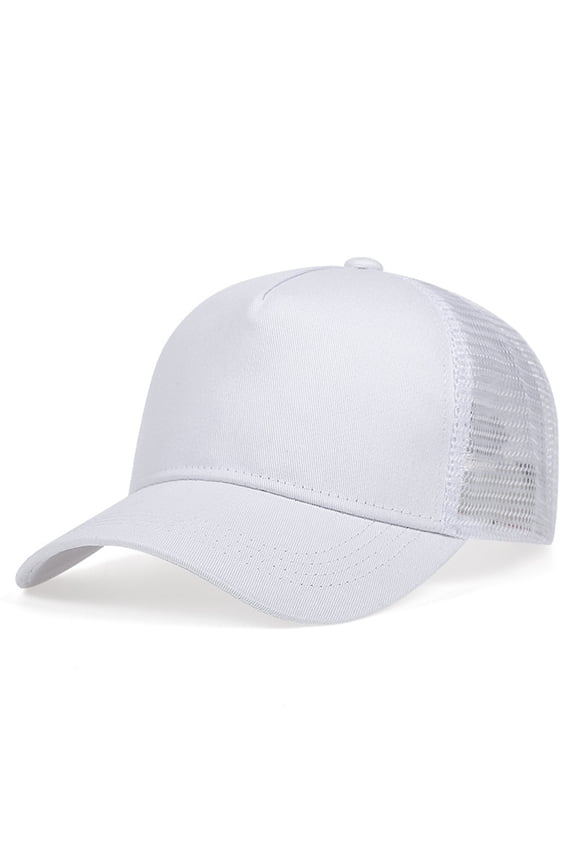 Hat Basic Solid Color Light Board Breathable Baseball Cap Summer Sunshade Net Hat Versatile Wear White