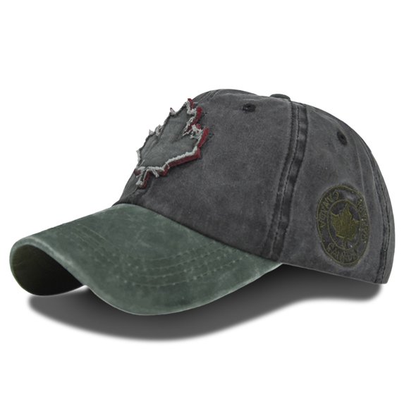 Rhuody Hat Canada Baseball Cap Canada Day Embroidered Maple Leaf Flag Adjustable Hat Simple Accessories Green