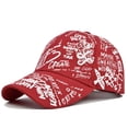 thumbnail image 1 of Rhuody Hat Men And Women Regular Youth Retro Letters Colorful High Street Cap Baseball Cap Elegant Accessories Red, 1 of 3