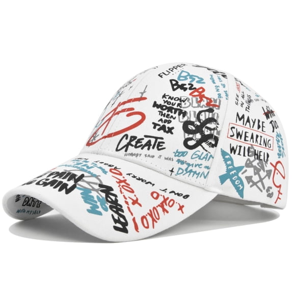 Rhuody Hat Men And Women Regular Youth Retro Letters Colorful High Street Cap Baseball Cap Fashion Wear Clear